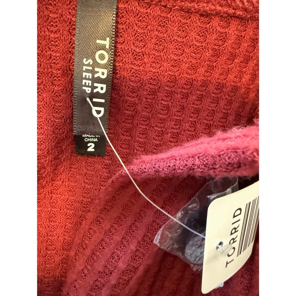 torrid Ribbed Hooded Button-Front Cardigan - Brick Red - Picture 3 of 3